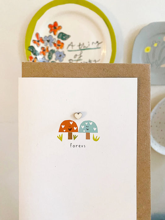 Valentine love forevs toadstool greeting card