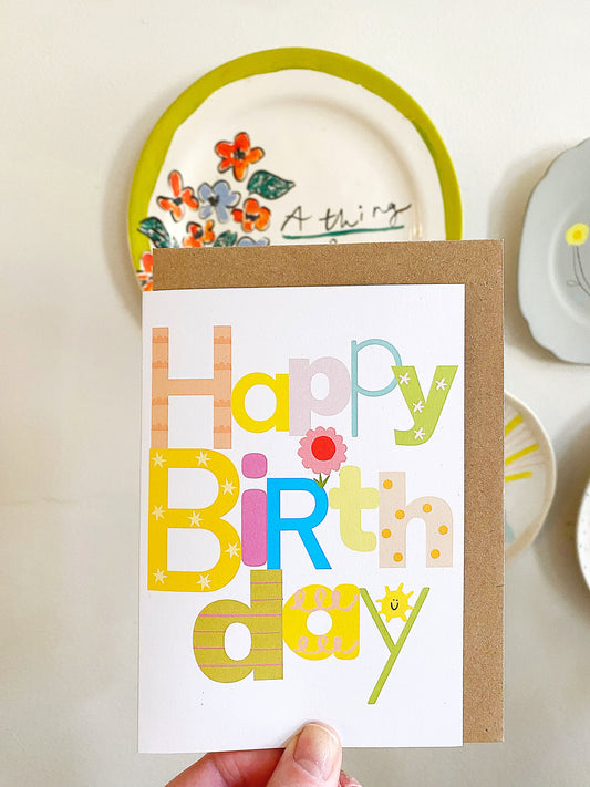 Happy Birthday type greeting card