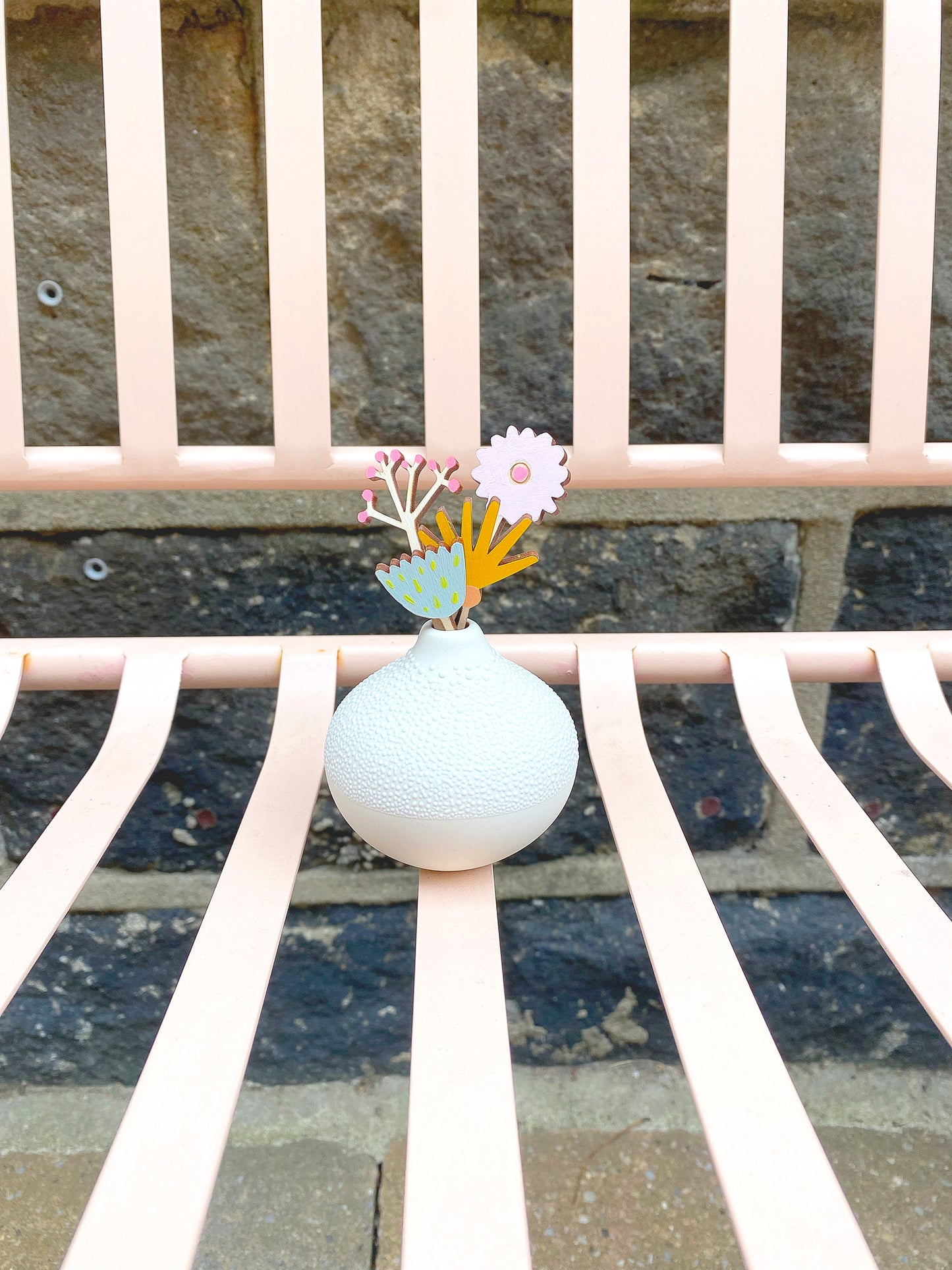 Hand-painted wooden wildflower stems