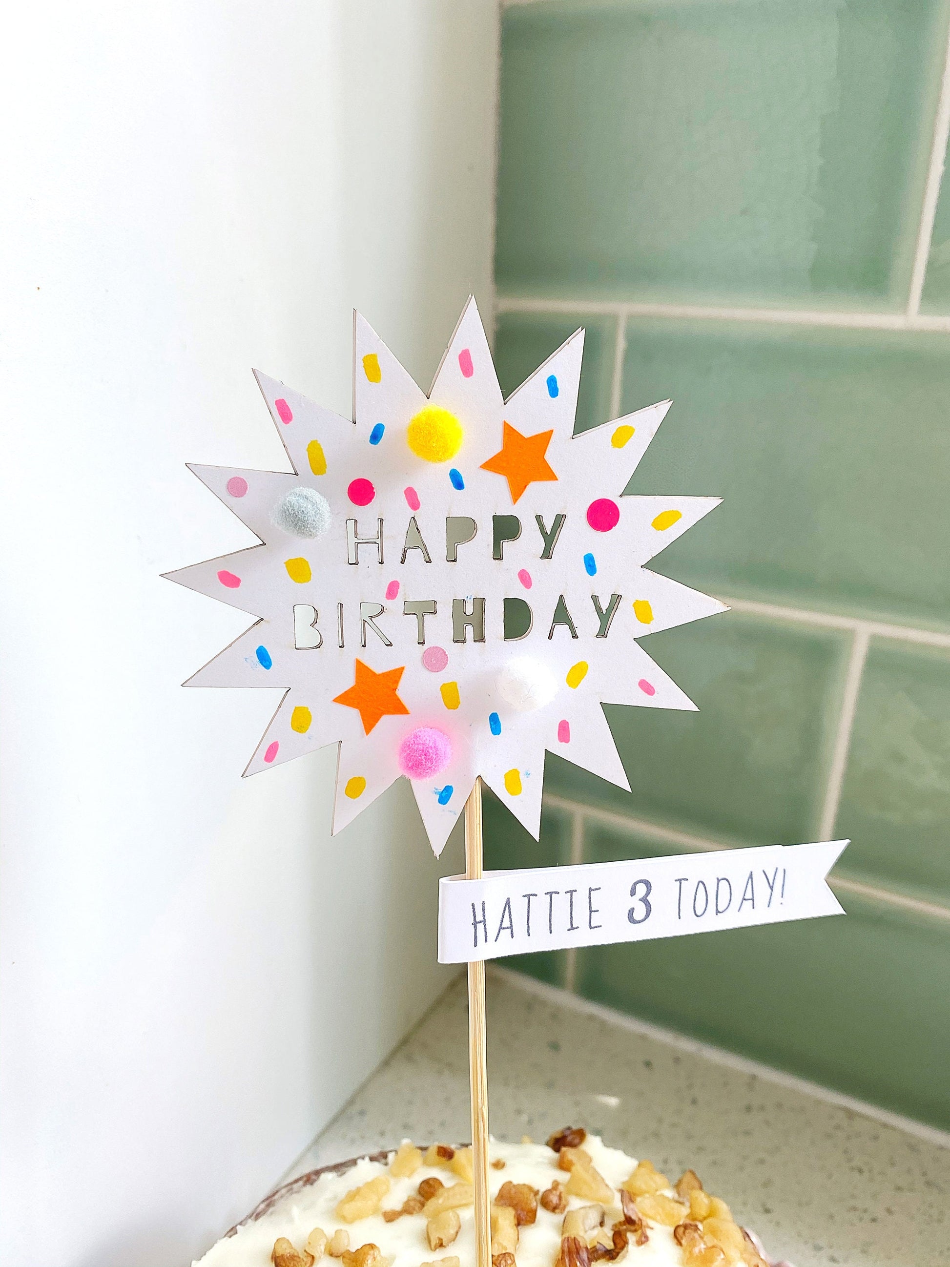 15 Pcs Cake Topper Set, Handmade Happy Birthday Cake Topper Include Rainbow  Cloud Moon Star Balloon Shape | Fruugo ZA