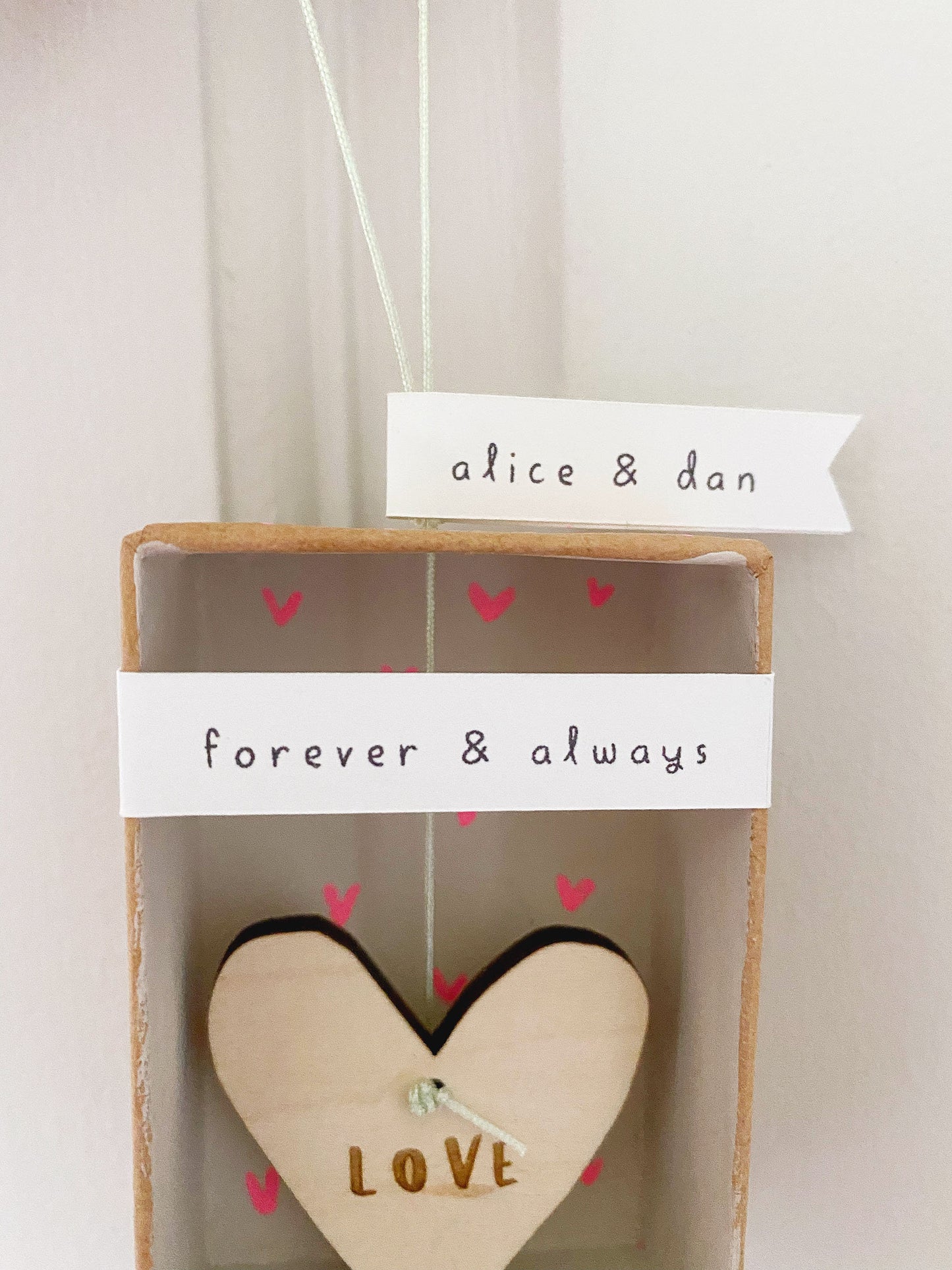 Wedding wooden heart keepsake box